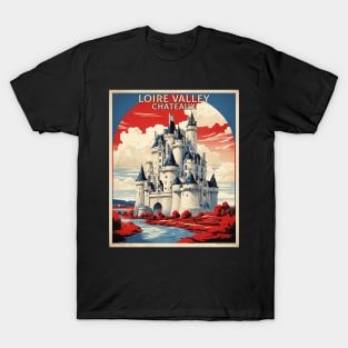 Loire Valley Chateaux France Tourism Vintage Poster T-Shirt